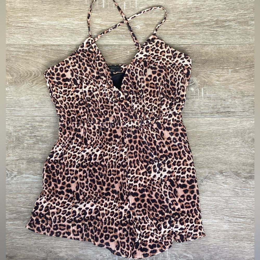 Leopard Print Short Romper By Michael Costello X … - image 2